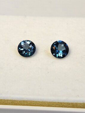 Blue Denim Teal Sapphire 1.8 CTW 6mm Matched Loose Gemstone Pair NIB